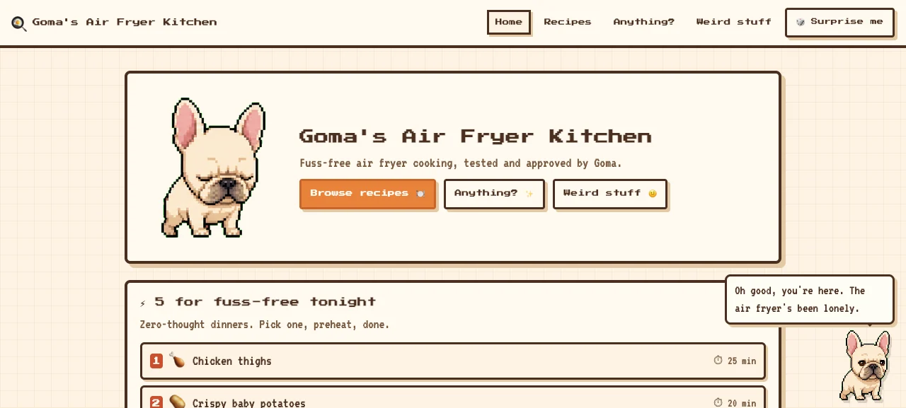 Preview of Goma's Air Fryer Kitchen: the recipe oracle with boundaries