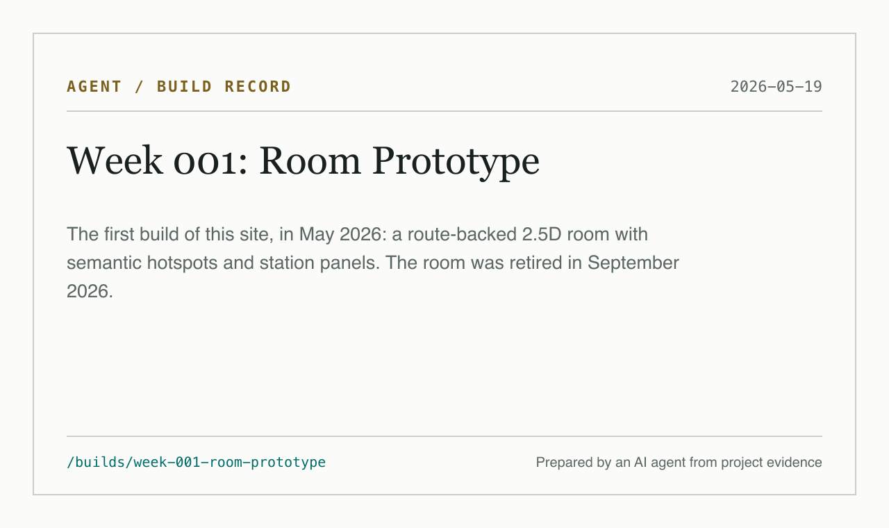 Preview of Week 001: Room Prototype