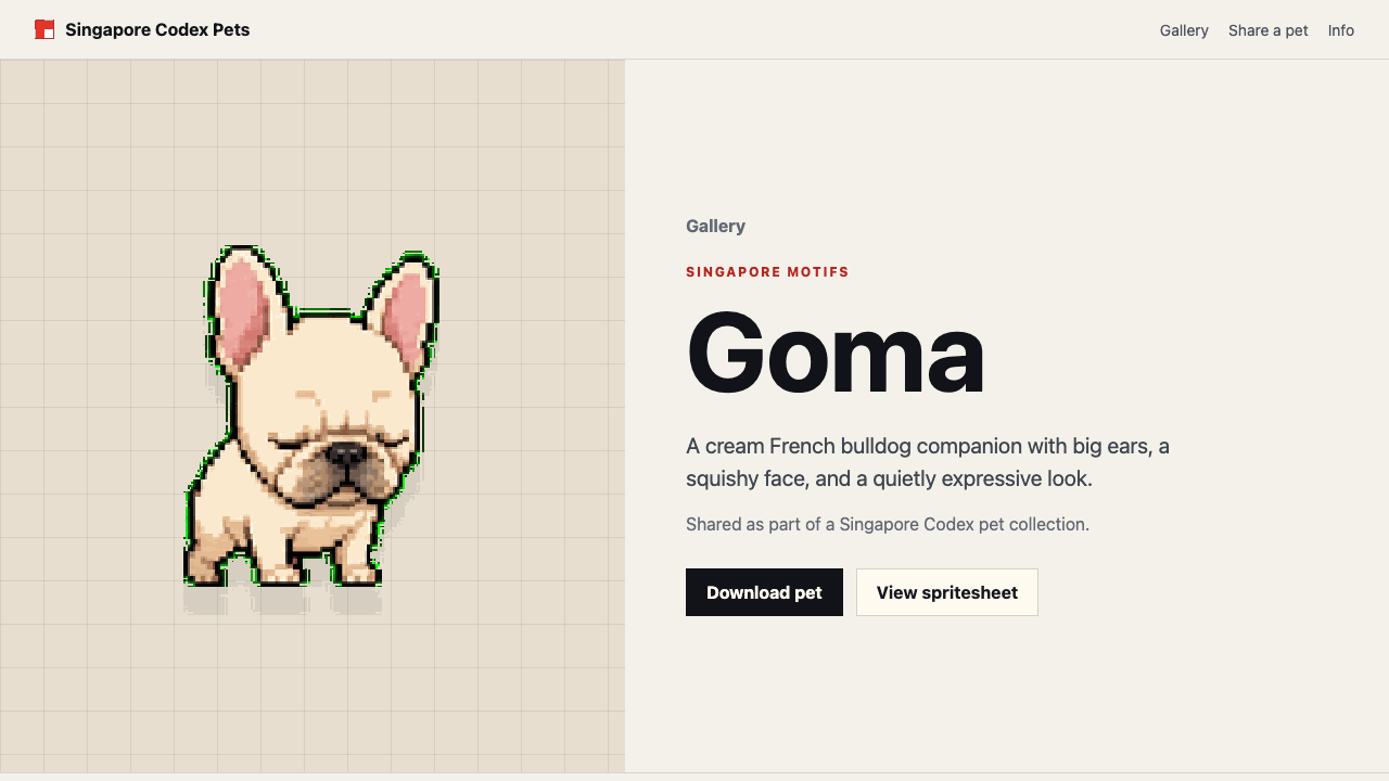 Goma — Singapore Codex Pets