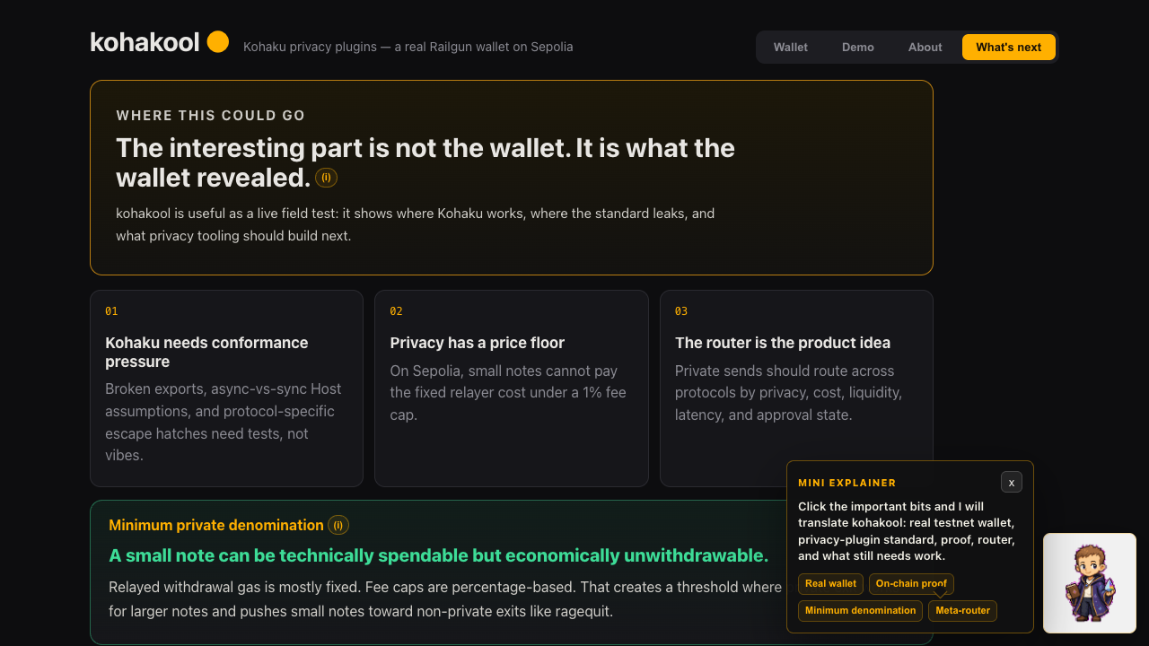 The next steps — Kohakool