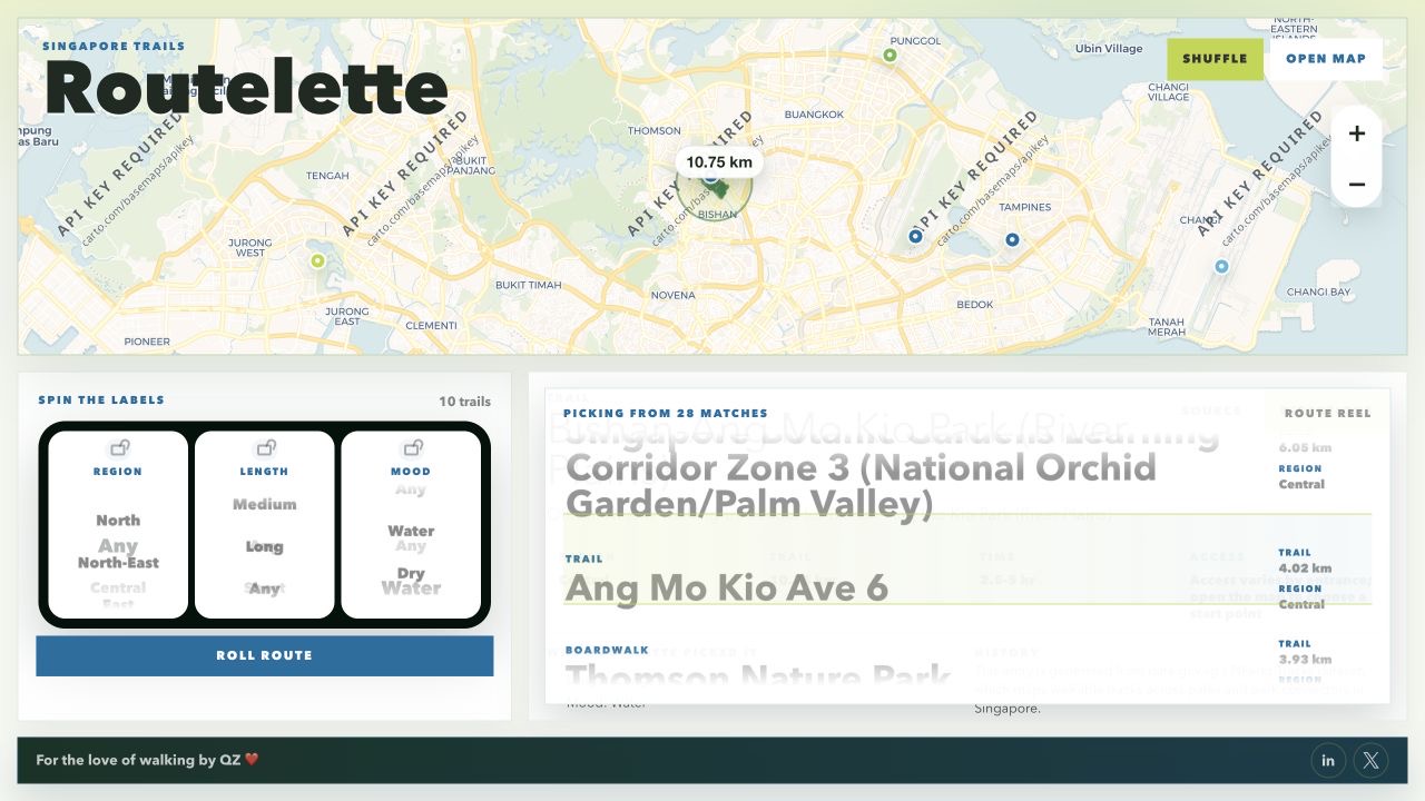 Rolling the choices — Routelette